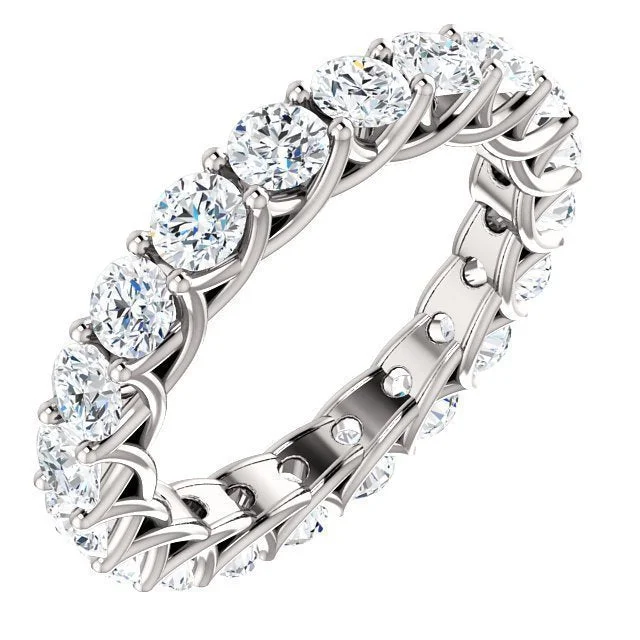 Women’s stylish diamond engagement ring-14KT Gold 3 CTW Diamond Trellis Eternity Band