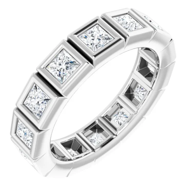 Women’s platinum solitaire engagement ring-Platinum 1 1/2 CTW Diamond Eternity Band