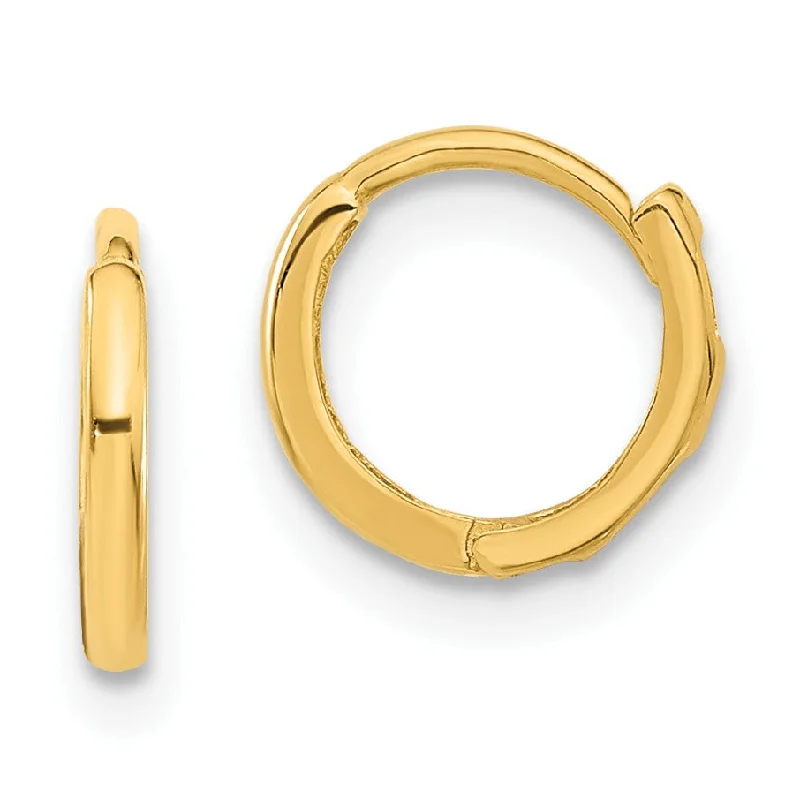 Women’s diamond stud earrings-14KT Yellow Gold 10MM Hoop Earrings