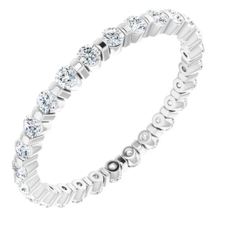 Women’s stylish engagement ring-Platinum 1/2 CTW Diamond Eternity Band