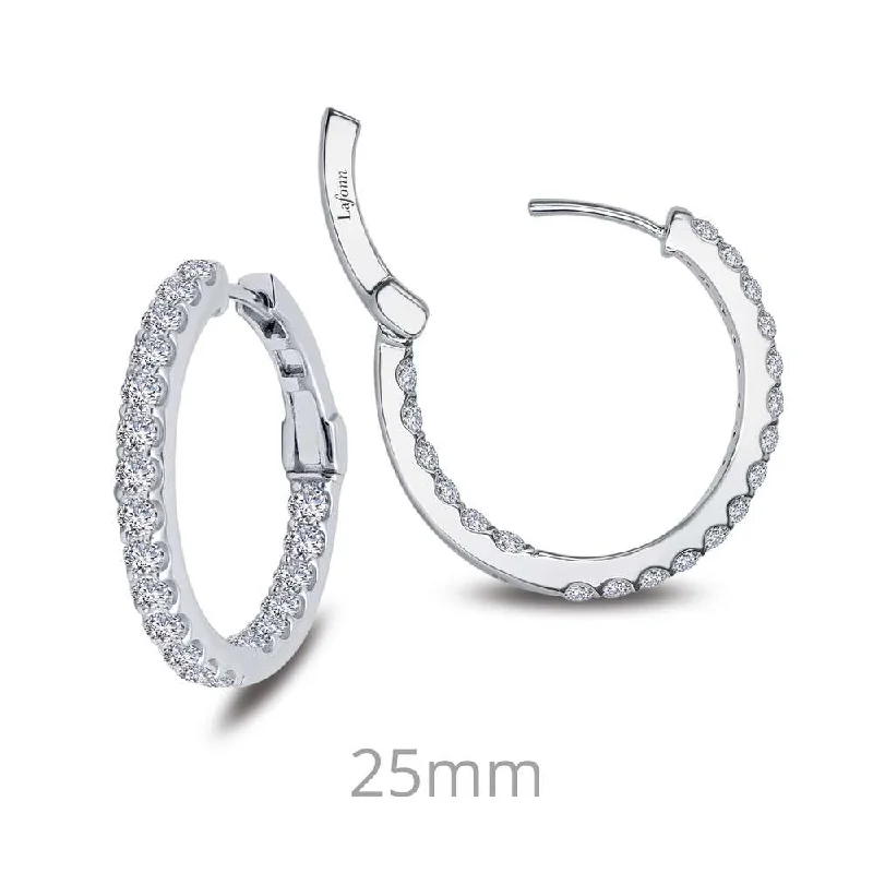 Women’s sterling silver earrings-Lafonn Sterling Hoop Earrings