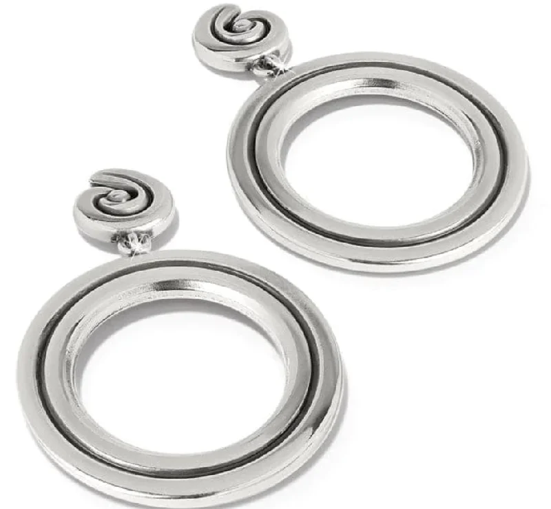 Women’s double drop earrings-Contempo Moda Ring Post Drop Earrings