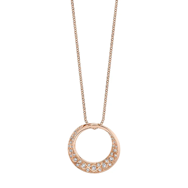 Women’s lotus necklace-Criss Cross Artisan Diamond Pave Twist Pendant