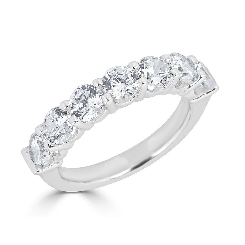 Women’s diamond halo engagement ring-JULEVE 18KT WHITE GOLD 2.00 CTW DIAMOND 7 STONE BAND