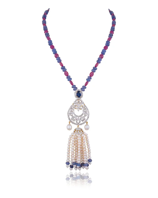 Women’s birthstone pendant necklace-Payal Diamond Bead Pendant