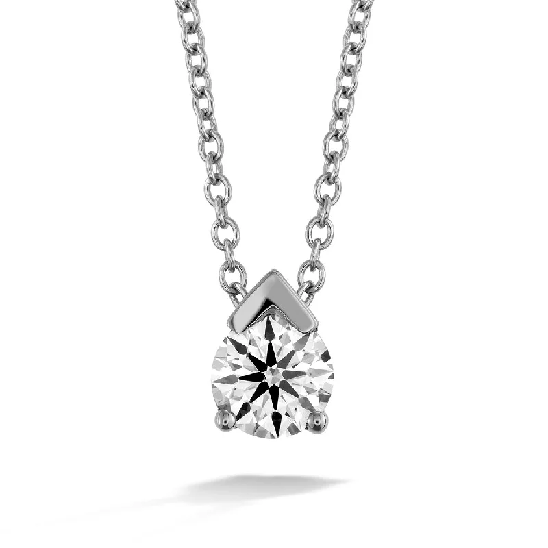 Women’s elegant silver necklace-Aerial Solitaire Diamond Pendant