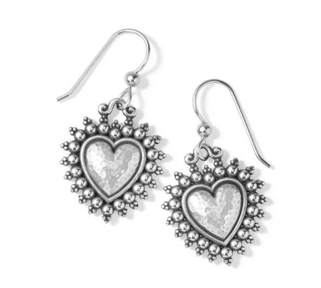 Women’s silver statement earrings-Telluride Heart French Wire Earrings