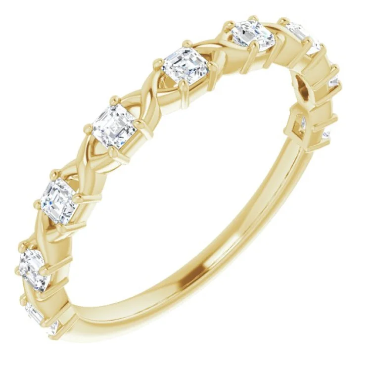 Women’s diamond halo engagement ring-14K Yellow 1/2 CTW Natural Diamond Anniversary Band