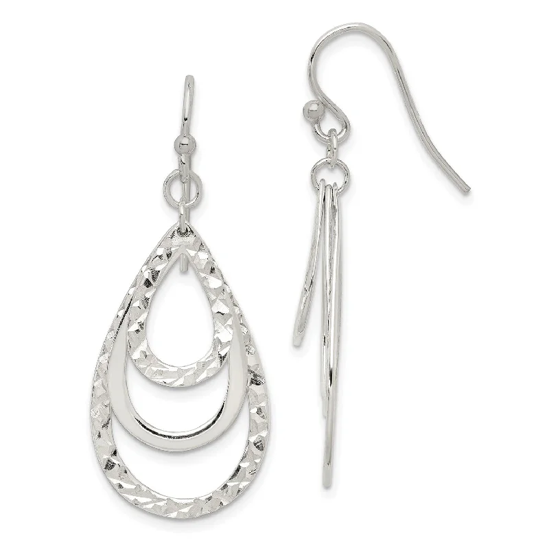 Women’s teardrop diamond earrings-Sterling Silver Drop & Dangle Earrings