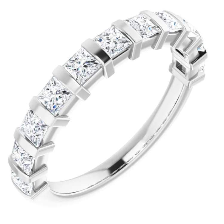 Women’s luxury engagement ring-14K White 1 CTW Natural Diamond Anniversary Band