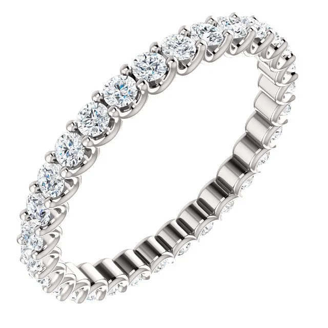 Women’s mixed metal engagement ring-14KT Gold 9/10 CTW Diamond Shared U-Prong Eternity Band