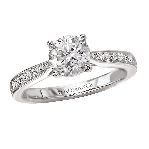 Women’s luxury diamond engagement ring-14KT 1/5 CTW Diamond Tapered Trellis Setting for 1 CT Round