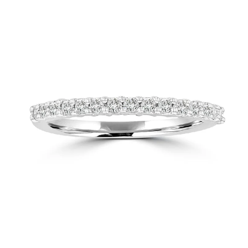 Women’s double band engagement ring-14KT WHITE GOLD 1/4 CTW PRONG SET DIAMOND BAND