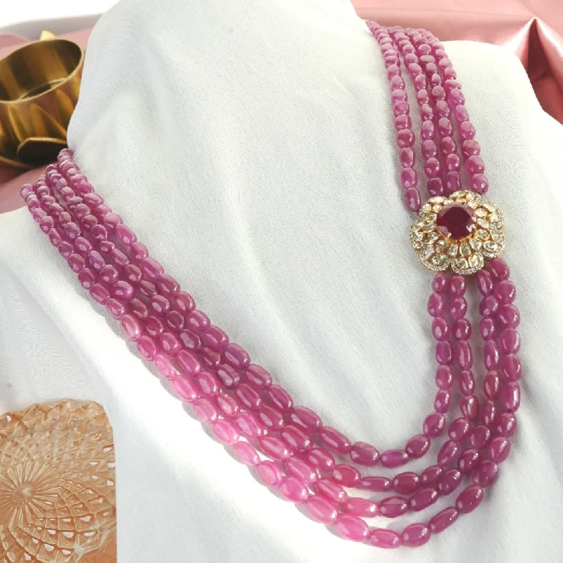 Women’s vintage-inspired necklace-Rupa Polki And Diamond Bead Pendant