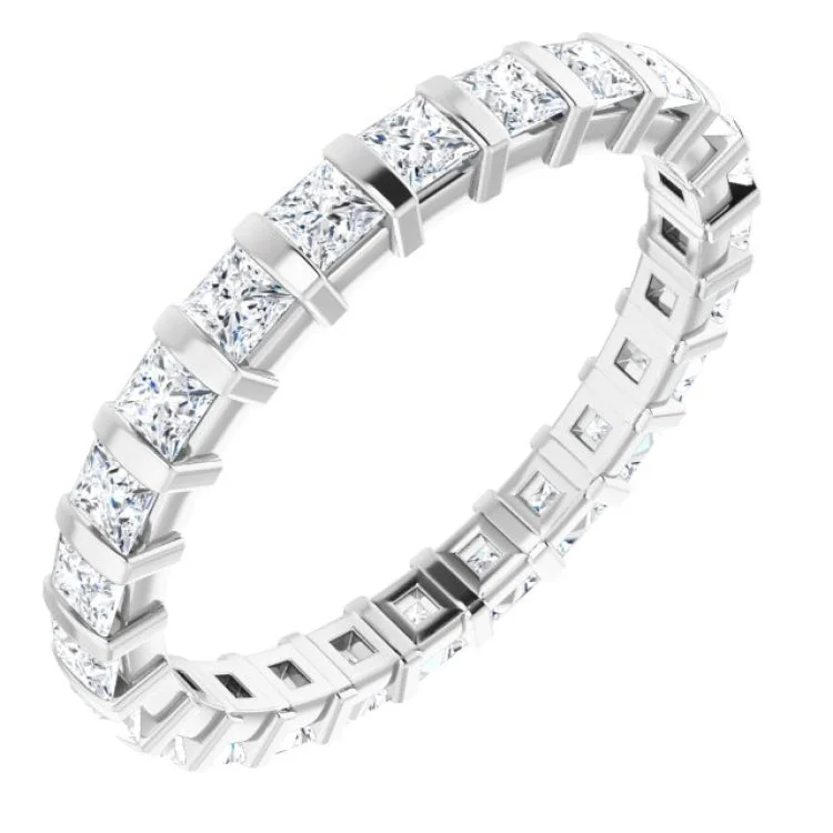 Women’s wide band engagement ring-14K White 1 1/8 CTW Diamond Eternity Band