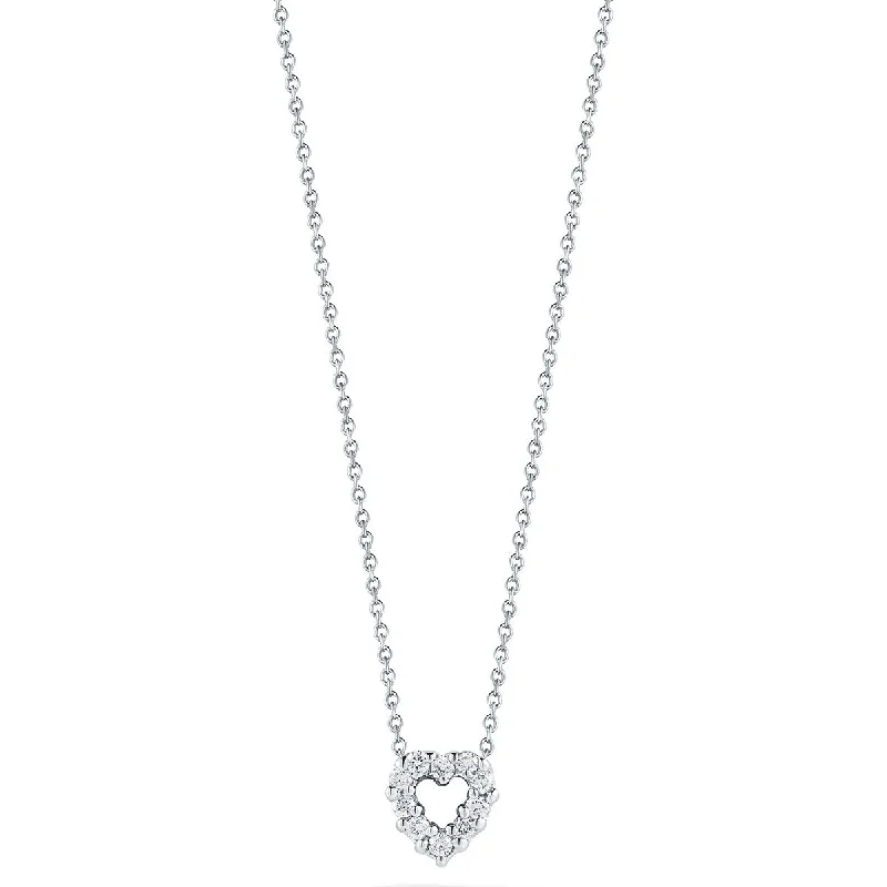 Women’s gold necklace-Heart Pendant with Diamonds