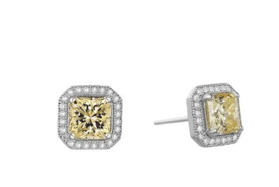 Women’s classy earrings-2.96 CTW Halo Stud Earrings