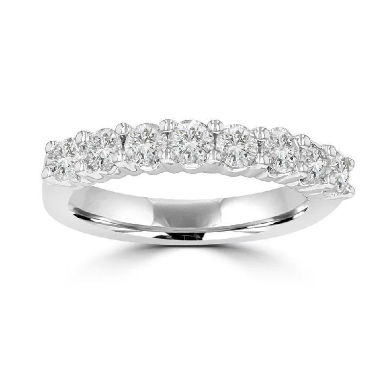 Women’s cathedral setting engagement ring-14KT WHITE GOLD 1.00 CTW PRONG SET DIAMOND BAND