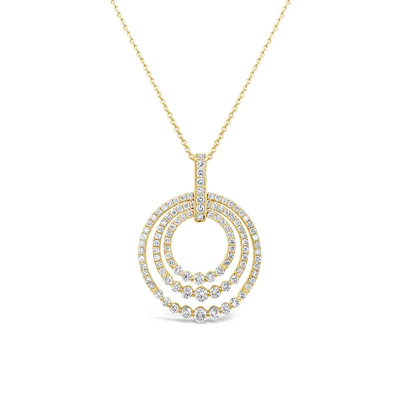 Women’s statement chain necklace-Diamond Sunset Circle Pendant