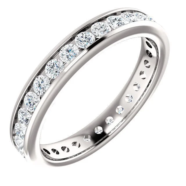 Women’s large stone engagement ring-14KT Gold 9/10 CTW Diamond Channel-Set Eternity Band