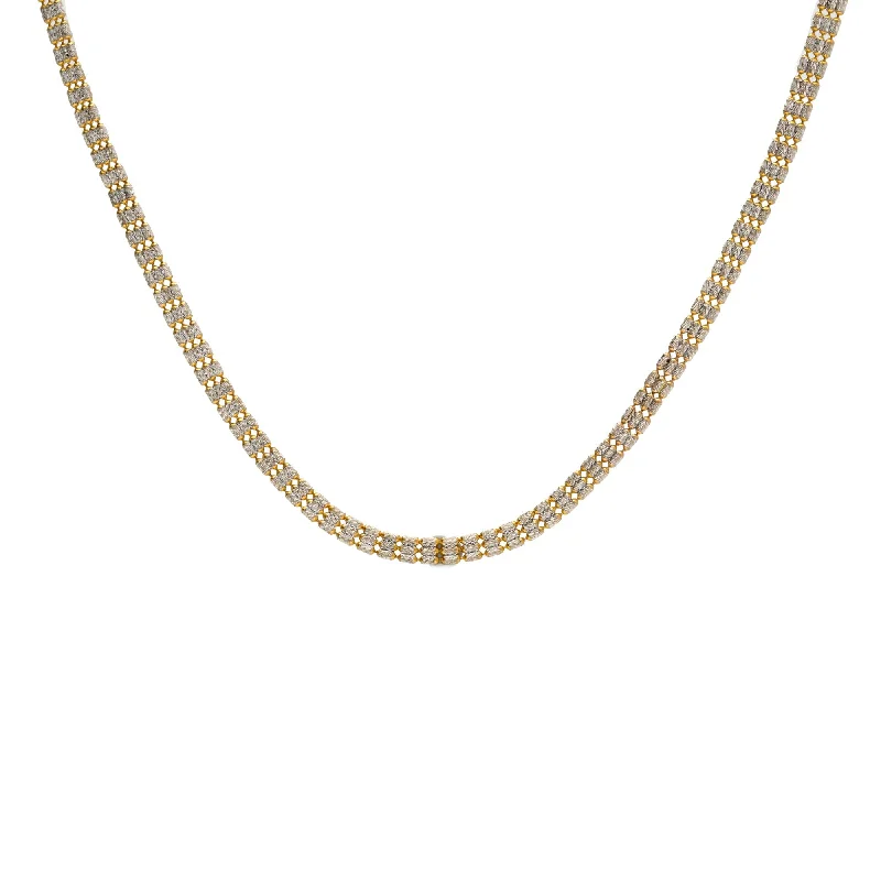 Women’s gemstone chain necklace-22K Gold Cuban Chain W/ Length 16inches