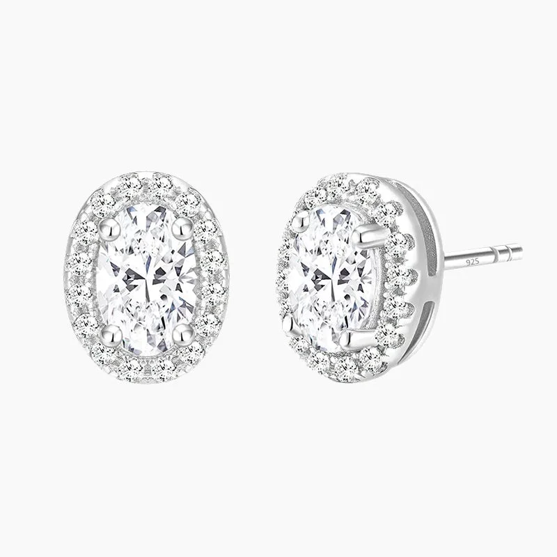 Women’s vintage earrings-Classic Oval Sterling Silver Earrings