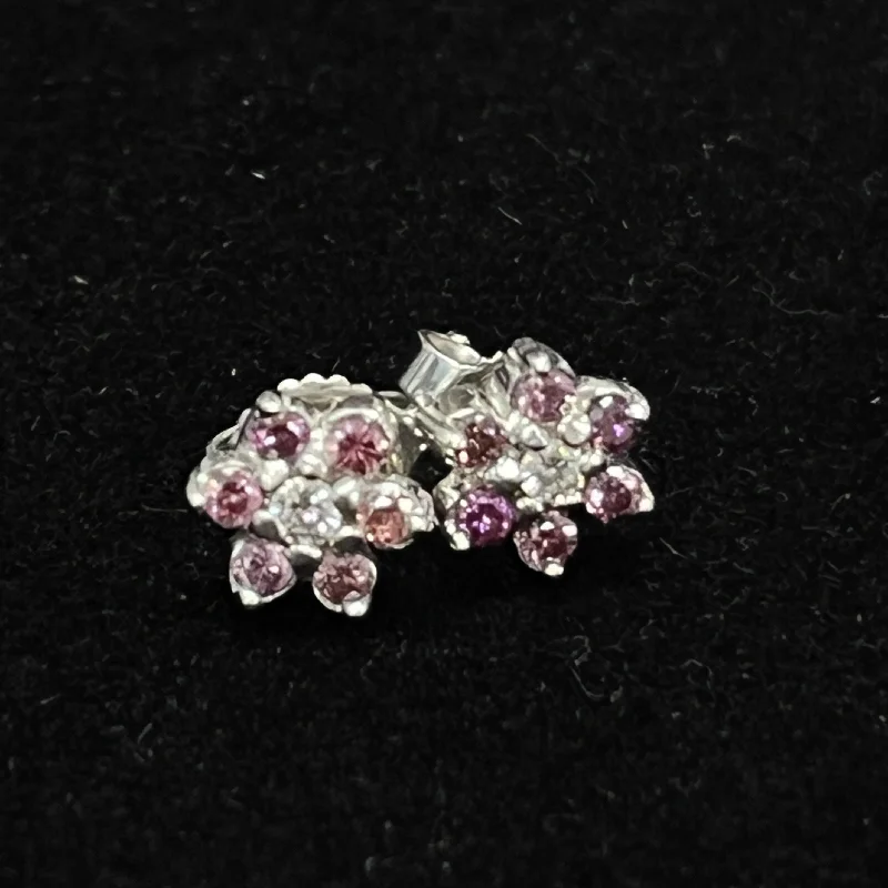 Women’s wedding earrings-$299 18 Karat Garnet flower Stud Earrings