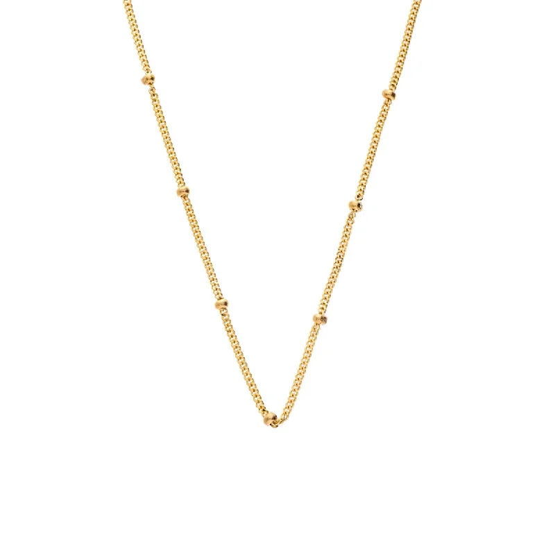 Women’s double-strand necklace-Bead Chain in Yellow Gold