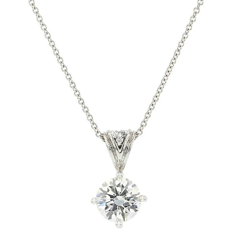 Women’s diamond pendant necklace-Fire and Ice Diamond Pendant with Diamond Bail