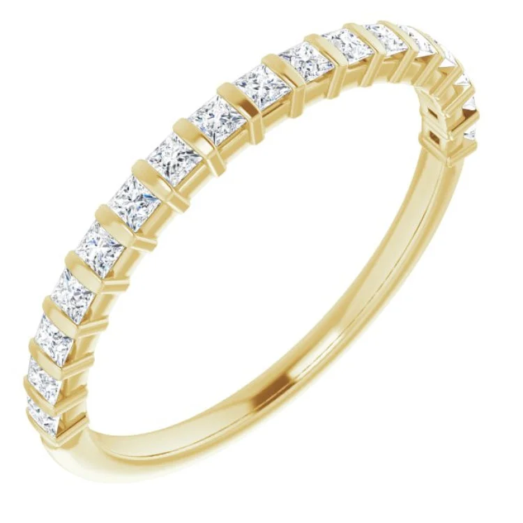 Women’s custom-made engagement ring-14K Yellow 3/8 CTW Natural Diamond Anniversary Band