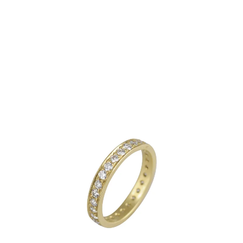 Women’s exquisite engagement ring-18K Gold 3mm Band with 2mm Brilliant Cut Diamonds