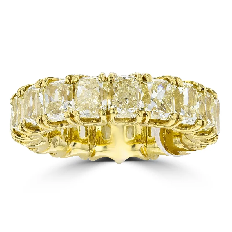 Women’s oval diamond engagement ring-18KT YELLOW GOLD 11.43 CTW YELLOW DIAMOND ETERNITY BAND