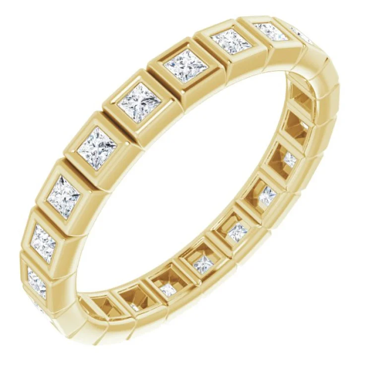 Women’s handcrafted engagement ring-14K Yellow 1/2 CTW Diamond Eternity Band