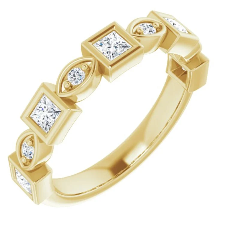 Women’s cathedral setting engagement ring-14K Yellow 1/2 CTW Natural Diamond Anniversary Band