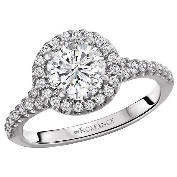 Women’s oval diamond engagement ring-14KT GOLD 1/3 CTW DIAMOND ROUND HALO SETTING FOR 1 CT ROUND