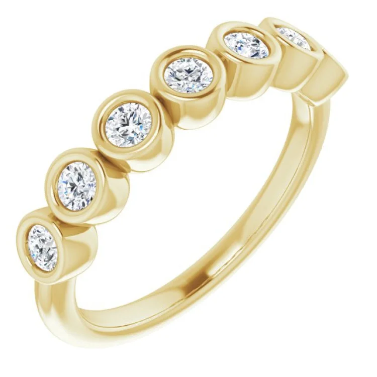 Women’s platinum and gold engagement ring-14K Yellow 3/8 CTW Natural Diamond Anniversary Band