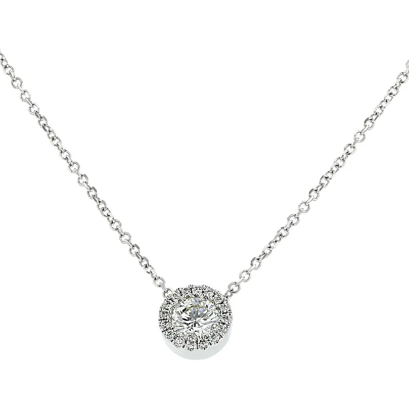 Women’s modern necklace-14K White Gold Cordova Diamond Slide Pendant