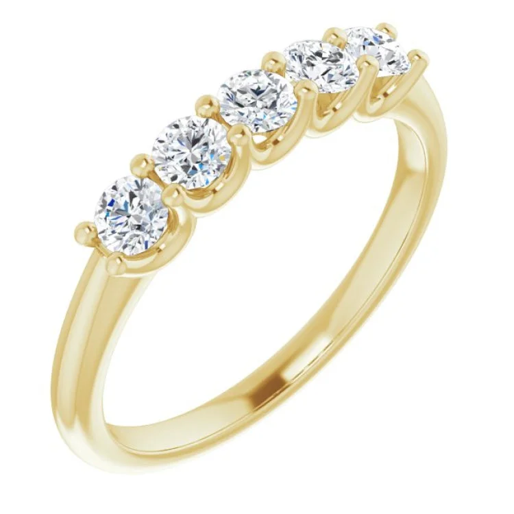 Women’s halo diamond ring engagement-14K Yellow 1/2 CTW Natural Diamond Anniversary Band