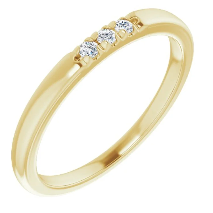 Women’s wedding engagement ring set-14K Yellow .06 CTW Natural Diamond Anniversary Band