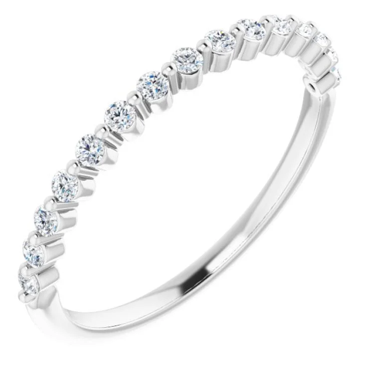 Women’s minimalistic engagement ring-14K White 1/5 CTW Natural Diamond Anniversary Band