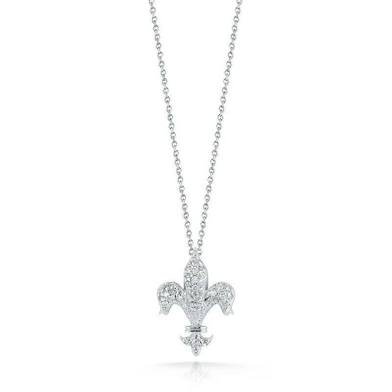 Women’s celestial necklace-Diamond Fleur de Lis Pendant