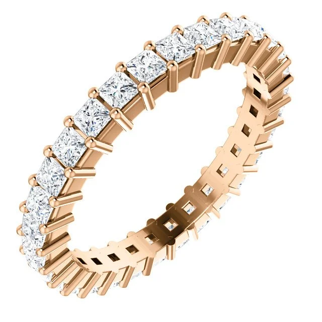 Women’s pave engagement ring-14KT GOLD 1 1/2 CTW PRINCESS DIAMOND SHARED PRONG ETERNITY BAND