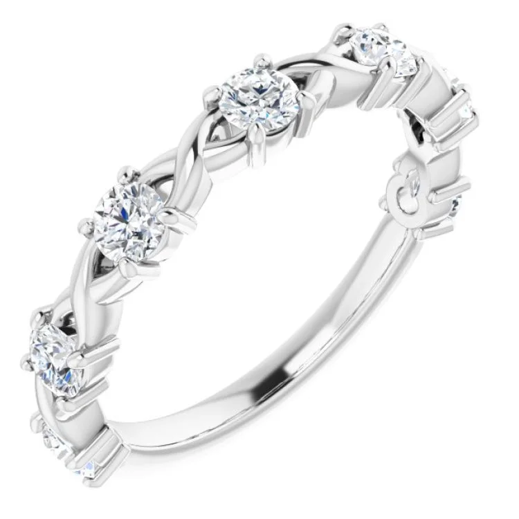 Women’s sleek engagement ring-14K White 5/8 CTW Natural Diamond Anniversary Band