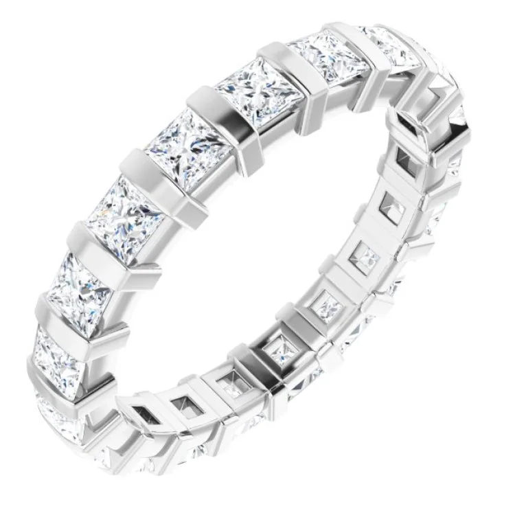 Women’s handcrafted engagement ring-14K White 1 1/2 CTW Diamond Eternity Band