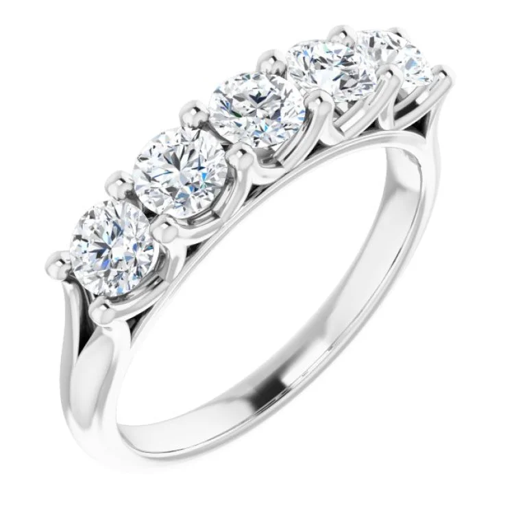 Women’s pave engagement ring-14K White 1 CTW Natural Diamond Anniversary Band