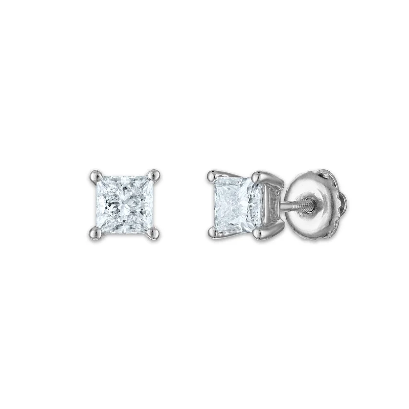 Women’s drop earrings-EcoLove 1 CTW Lab Grown Diamond Stud Earrings in 10KT White Gold