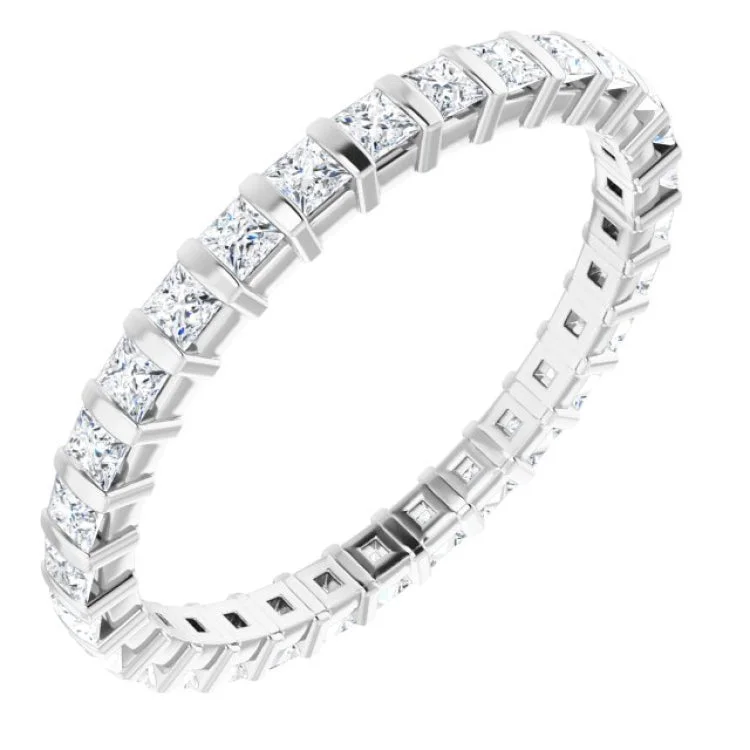 Women’s luxurious engagement ring-14K White 3/4 CTW Diamond Eternity Band