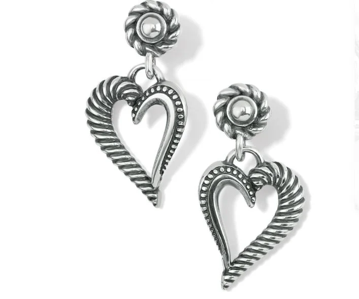 Women’s unique earrings-Callie Love Heart Post Drop Earrings