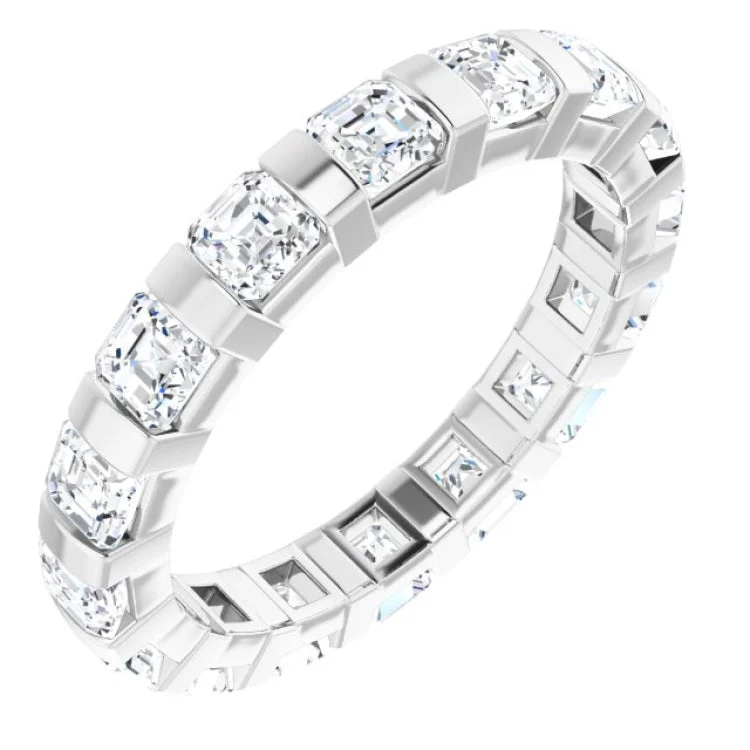 Women’s cathedral setting engagement ring-Platinum 3/8 CTW Diamond Eternity Band