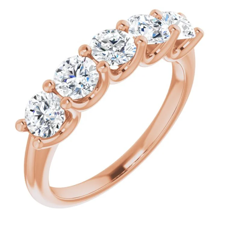 Women’s halo engagement ring-14K Rose 1 1/3 CTW Natural Diamond Anniversary Band